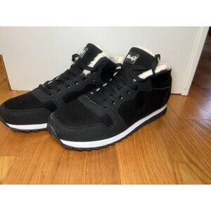 Wooly's Shoes Mens Size 12 EU 46 Black Faux Shearling Lined Winter Sneaker Boots